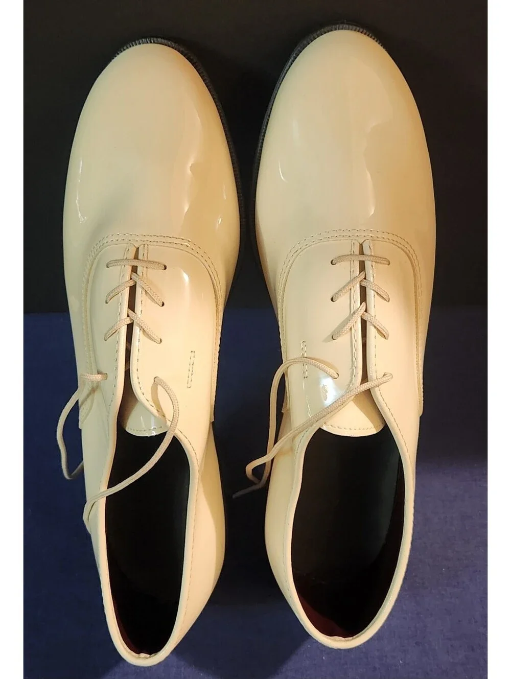 Vintage Gateway Formal Footwear Men's Size 11 White Patent Derby Shoes USA Made